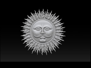 sun bas-relief 3d print model 3Dプリントモデル