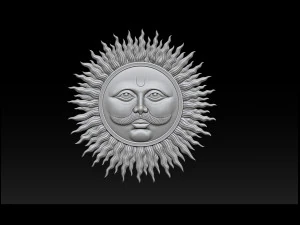 sun bas-relief 3d print model 3D Print Model