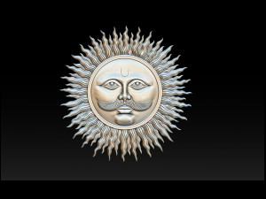 sun bas-relief 3d print model 3Dプリントモデル