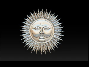 sun bas-relief 3d print model 3D Print Model