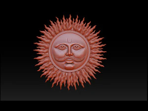 sun bas-relief 3d print model 3D Print Model