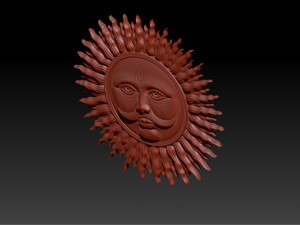 sun bas-relief 3d print model 3Dプリントモデル