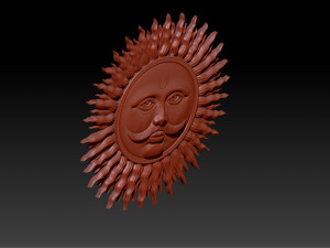 sun bas-relief 3d print model 3Dプリントモデル