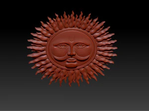 sun bas-relief 3d print model 3D Print Model