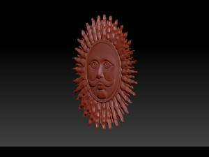 sun bas-relief 3d print model 3Dプリントモデル