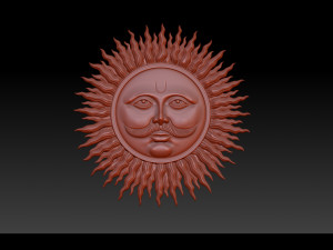 sun bas-relief 3d print model 3Dプリントモデル