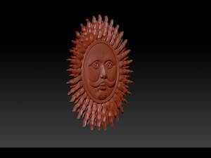 sun bas-relief 3d print model 3Dプリントモデル