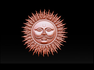 sun bas-relief 3d print model 3Dプリントモデル