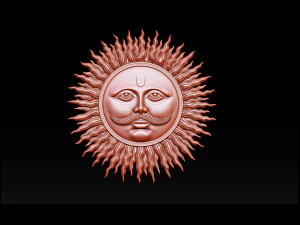 sun bas-relief 3d print model 3D Print Model