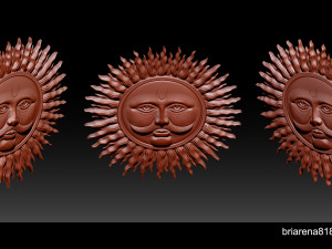 sun bas-relief 3d print model 3Dプリントモデル