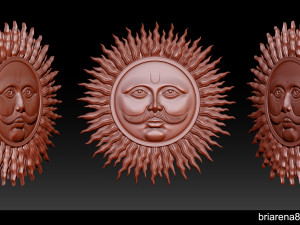sun bas-relief 3d print model 3Dプリントモデル