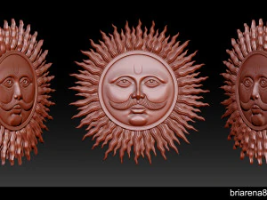 sun bas-relief 3d print model 3D Print Model