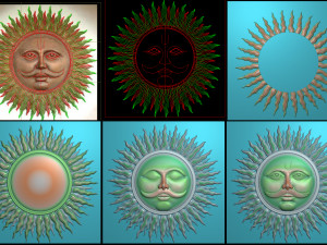 sun bas-relief 3d print model 3Dプリントモデル