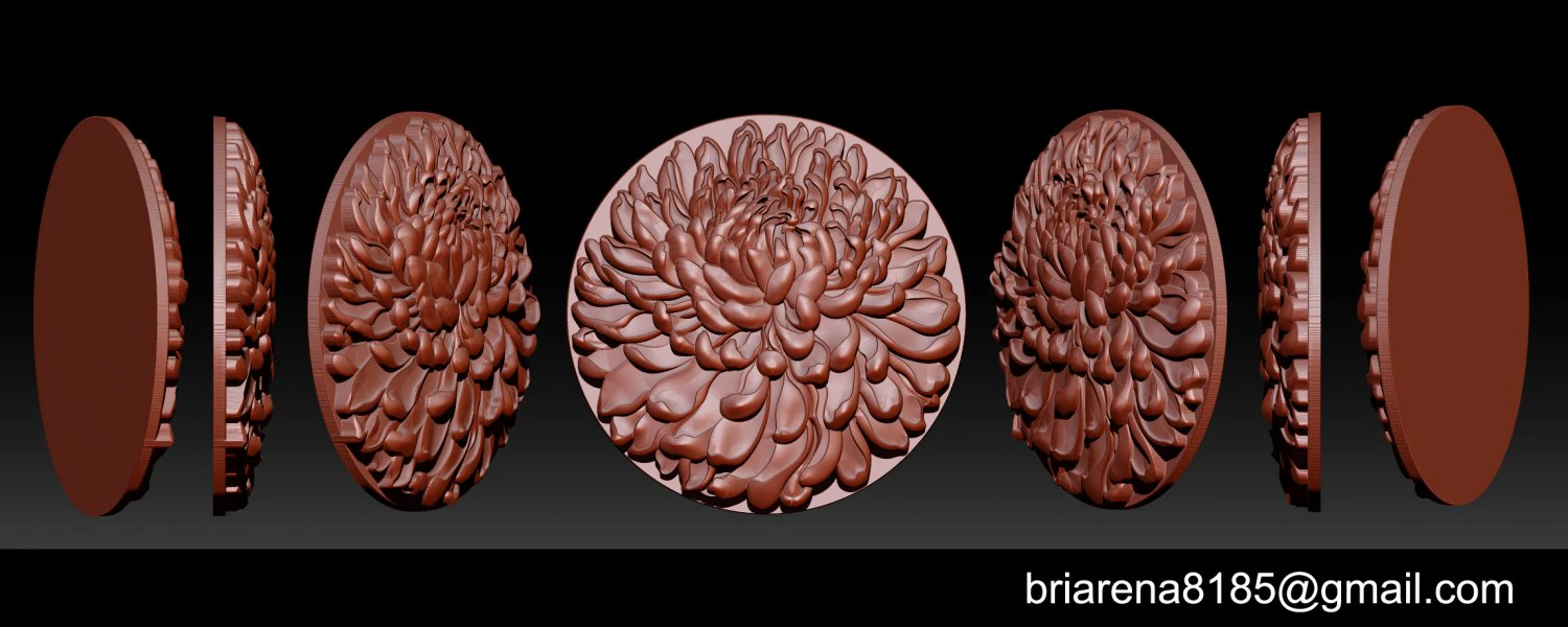 chrysanthemum flower necklace 3D Print Model .c4d .max .obj .3ds .fbx .stl .blend