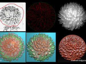chrysanthemum flower necklace Model do druku 3D
