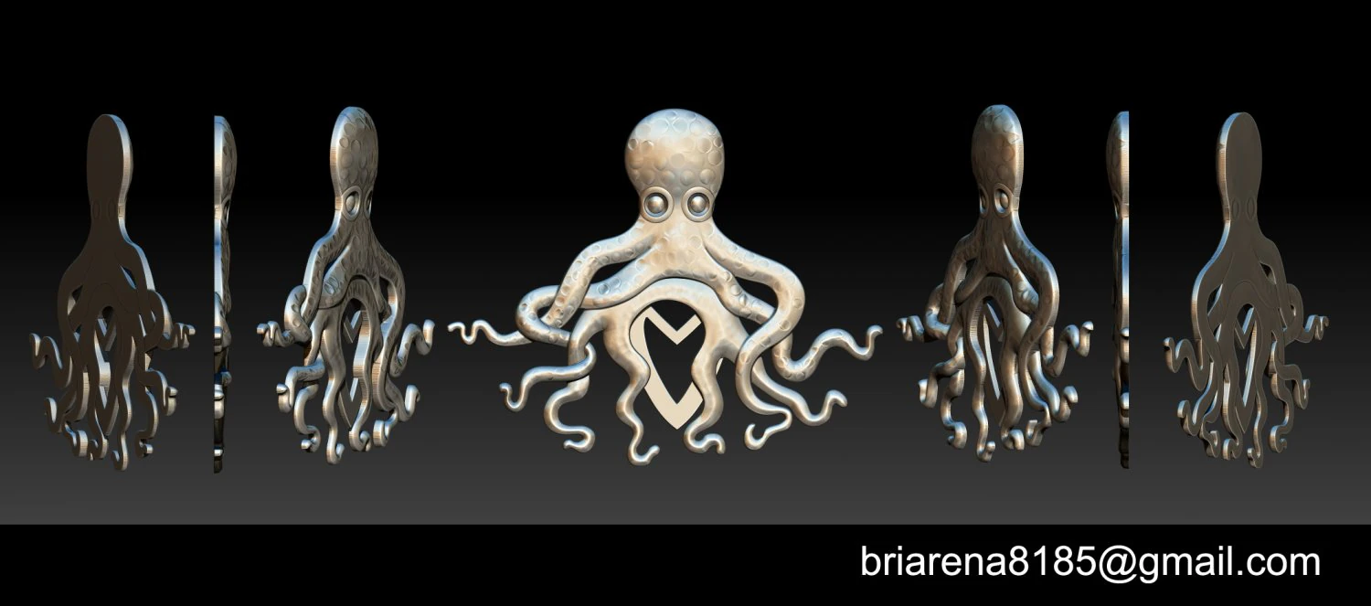 octopus pendant 3d print model 3D Print Model .c4d .max .obj .3ds .fbx .stl .blend 