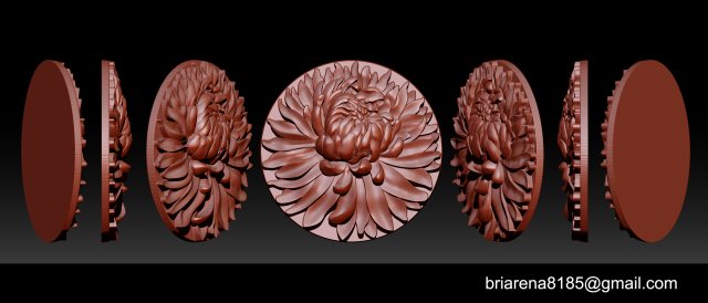 chrysanthemum flower necklace 3D Print Model .c4d .max .obj .3ds .fbx .stl .blend 