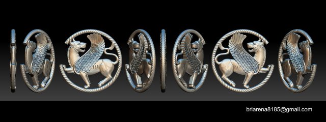 winged lion for cnc and 3d printer 3D Print Model .c4d .max .obj .3ds .fbx .stl .blend 