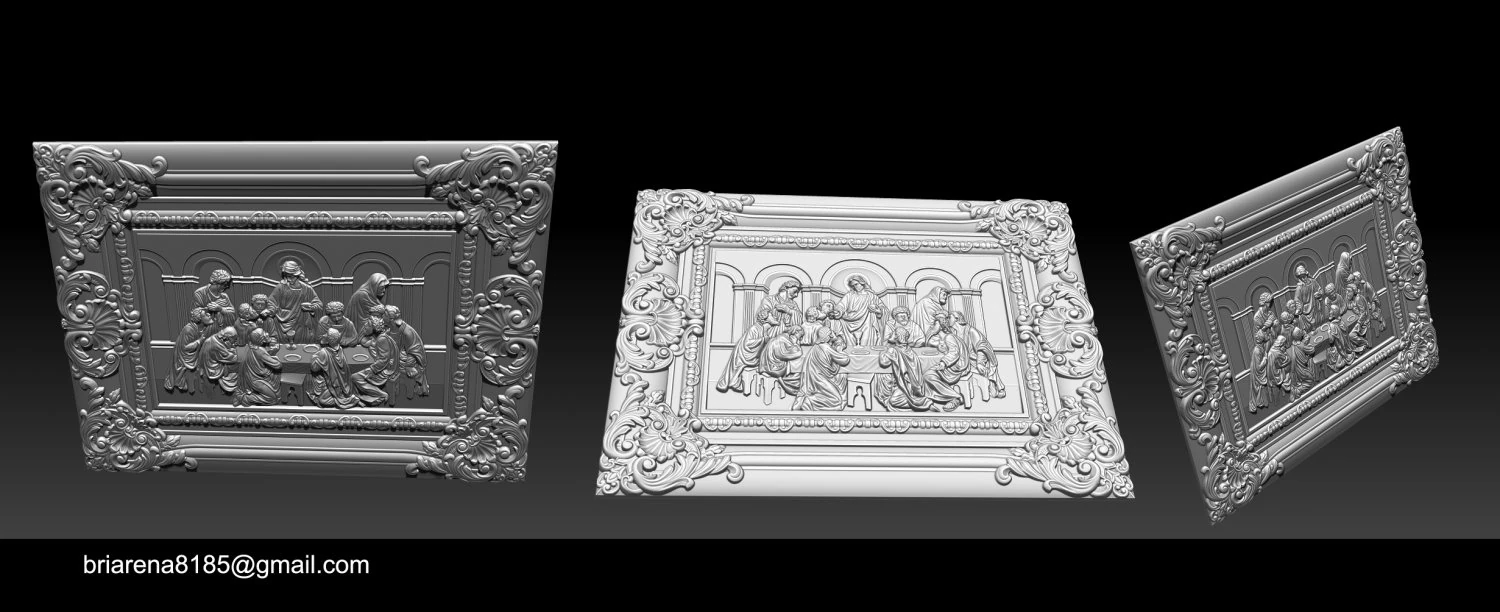 Cnc 3d relief model stl for router 3 axis - the last supper 3D Print Model .c4d .max .obj .3ds .fbx .stl .blend 