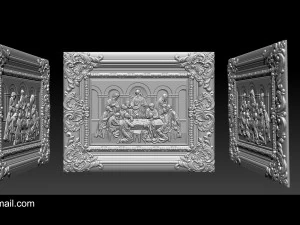 Cnc 3d relief model stl for router 3 axis - the last supper 3D Print Model