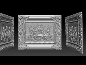 Cnc 3d relief model stl for router 3 axis - the last supper 3D Print Model
