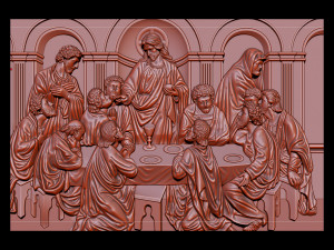 Cnc 3d relief model stl for router 3 axis - the last supper 3D Print Model