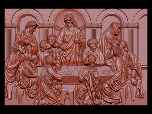 Cnc 3d relief model stl for router 3 axis - the last supper 3D Print Model