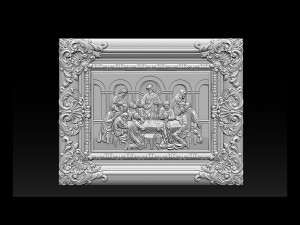 Cnc 3d relief model stl for router 3 axis - the last supper 3D Print Model
