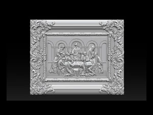 Cnc 3d relief model stl for router 3 axis - the last supper 3D Print Model