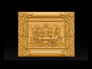 Cnc 3d relief model stl for router 3 axis - the last supper 3D Print Model