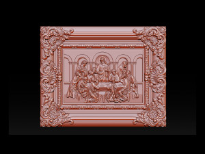 Cnc 3d relief model stl for router 3 axis - the last supper 3D Print Model