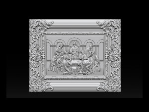 Cnc 3d relief model stl for router 3 axis - the last supper 3D Print Model