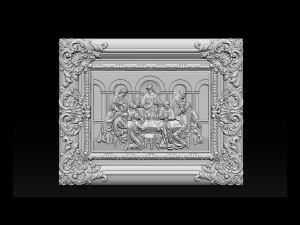 Cnc 3d relief model stl for router 3 axis - the last supper 3D Print Model