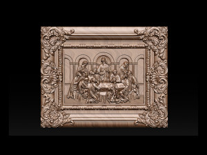 Cnc 3d relief model stl for router 3 axis - the last supper 3D Print Model