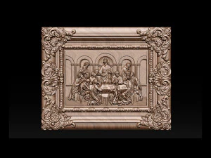 Cnc 3d relief model stl for router 3 axis - the last supper 3D Print Model