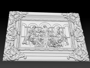 Cnc 3d relief model stl for router 3 axis - the last supper 3D Print Model