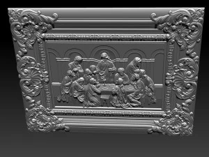 Cnc 3d relief model stl for router 3 axis - the last supper 3D Print Model