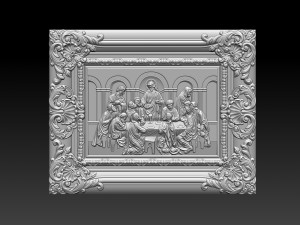 Cnc 3d relief model stl for router 3 axis - the last supper 3D Print Model