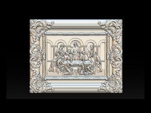 Cnc 3d relief model stl for router 3 axis - the last supper 3D Print Model