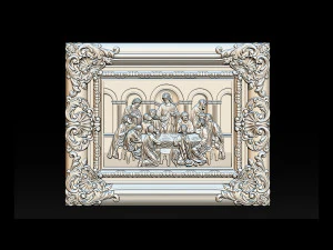 Cnc 3d relief model stl for router 3 axis - the last supper 3D Print Model