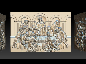 Cnc 3d relief model stl for router 3 axis - the last supper 3D Print Model