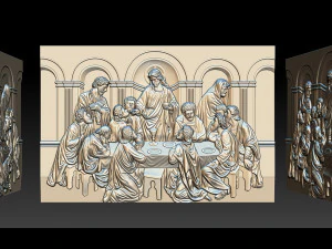 Cnc 3d relief model stl for router 3 axis - the last supper 3D Print Model