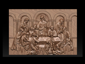Cnc 3d relief model stl for router 3 axis - the last supper 3D Print Model