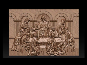 Cnc 3d relief model stl for router 3 axis - the last supper 3D Print Model