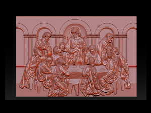 Cnc 3d relief model stl for router 3 axis - the last supper 3D Print Model