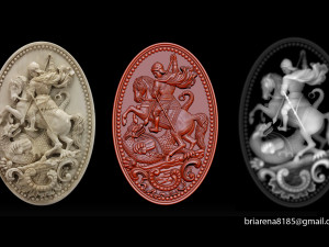 saint george killing dragon 3d stl model for cnc router engraver relief 3D Print Model