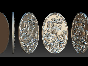 saint george killing dragon 3d stl model for cnc router engraver relief 3D Print Model