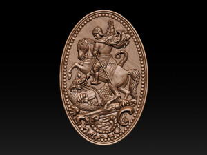 saint george killing dragon 3d stl model for cnc router engraver relief 3D Print Model