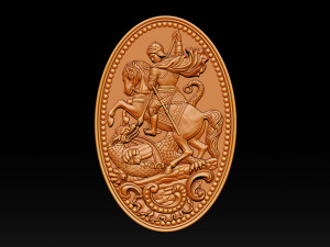 saint george killing dragon 3d stl model for cnc router engraver relief 3D Print Model