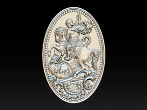 saint george killing dragon 3d stl model for cnc router engraver relief 3D Print Model